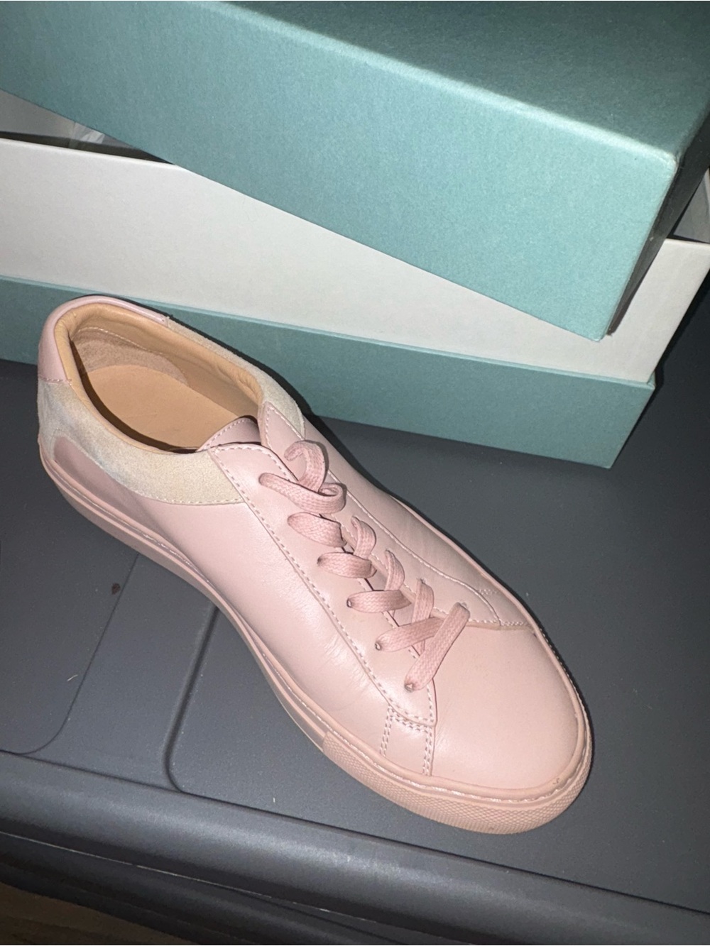 KOIO Women's Blush Pink Leather Low-Top Sneakers - Picture 3 of 9